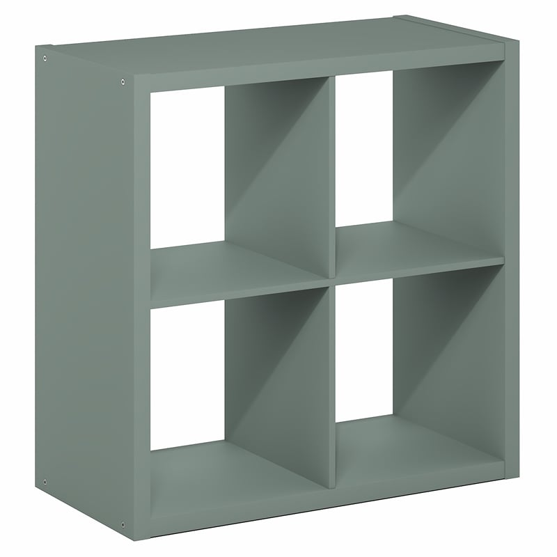 Furinno CUBICLE 4-Cube Thick Frame Reversible Open Back Bookcase Sage Green