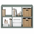Furinno CUBICLE 6-Cube Thick Frame Reversible Open Back Bookcase Sage Green