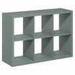 Furinno CUBICLE 6-Cube Thick Frame Reversible Open Back Bookcase Sage Green