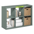 Furinno CUBICLE 6-Cube Thick Frame Reversible Open Back Bookcase Sage Green