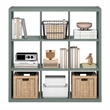 Furinno CUBICLE 9-Cube Thick Frame Reversible Open Back Bookcase Sage Green