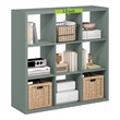 Furinno CUBICLE 9-Cube Thick Frame Reversible Open Back Bookcase Sage Green
