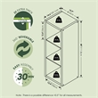Furinno CUBICLE 3-Cube Thick Frame Reversible Open Back Bookcase Sage Green