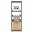 Furinno CUBICLE 3-Cube Thick Frame Reversible Open Back Bookcase Sage Green