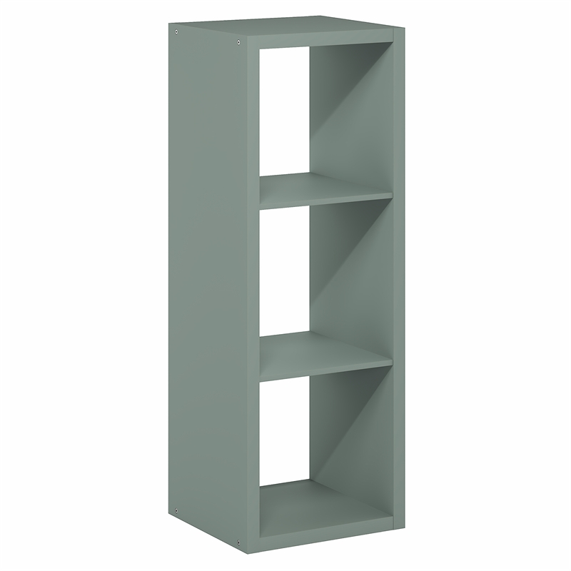 Furinno CUBICLE 3-Cube Thick Frame Reversible Open Back Bookcase Sage Green