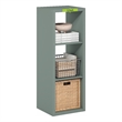 Furinno CUBICLE 3-Cube Thick Frame Reversible Open Back Bookcase Sage Green