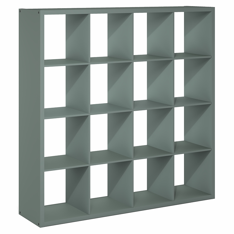 Furinno CUBICLE 16-Cube Thick Frame Reversible Open Back Bookcase Sage Green