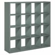 Furinno CUBICLE 16-Cube Thick Frame Reversible Open Back Bookcase Sage Green