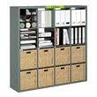 Furinno CUBICLE 16-Cube Thick Frame Reversible Open Back Bookcase Sage Green