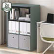 Furinno CUBICLE 5-Cube Thick Frame Reversible Closed Back Bookcase Sage Green