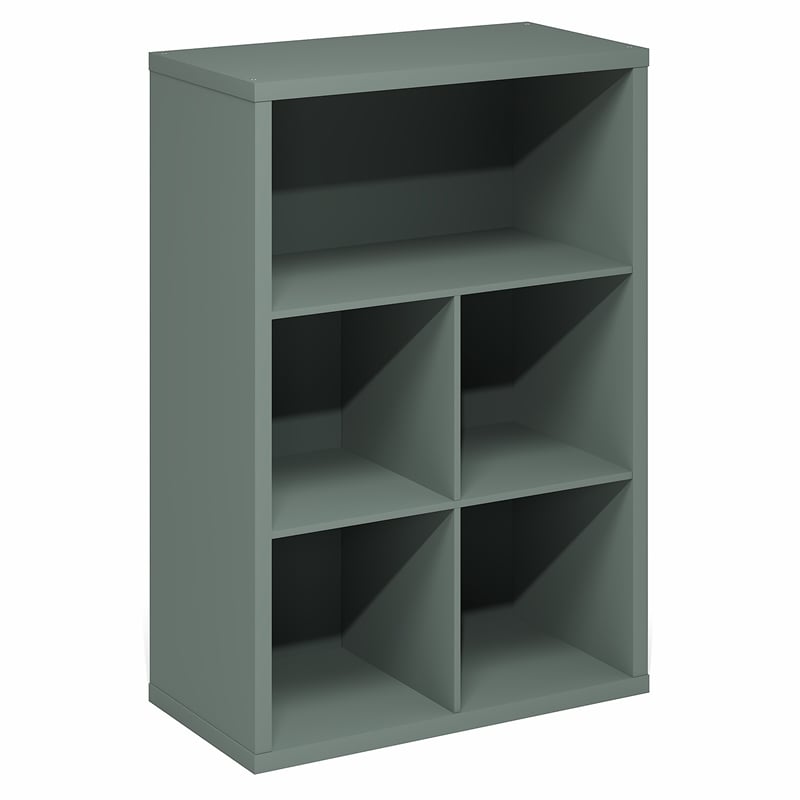 Furinno CUBICLE 5-Cube Thick Frame Reversible Closed Back Bookcase Sage Green