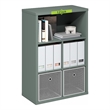 Furinno CUBICLE 5-Cube Thick Frame Reversible Closed Back Bookcase Sage Green