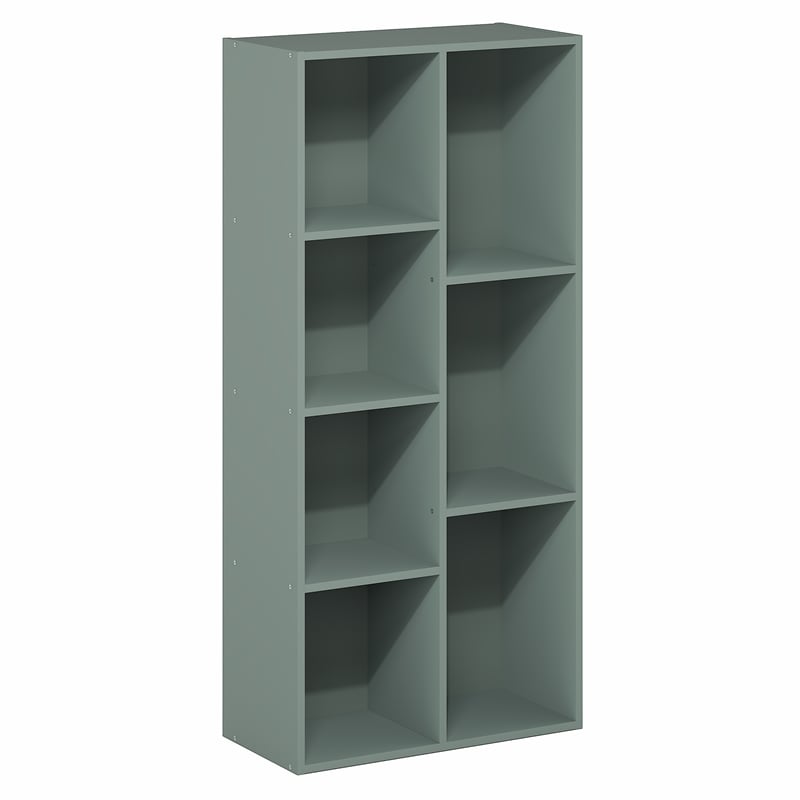 Furinno LUDER 7-Cube Bookshelf in Bookcase in Sage Green