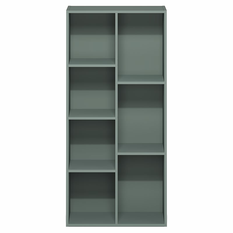 Furinno LUDER 7-Cube Bookshelf in Bookcase in Sage Green