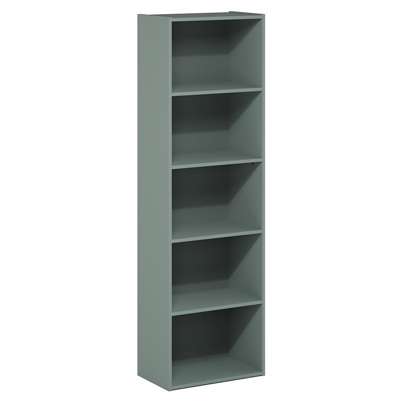 Furinno LUDER 5-Tier Bookshelf in Bookcase in Sage Green