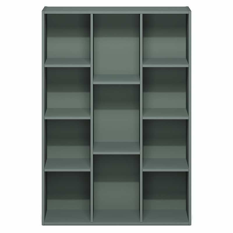 Furinno LUDER 11-Cube Reversible Bookcase in Sage Green