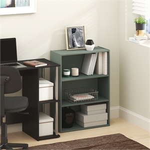 Furinno PASIR 3-Tier Bookshelf in Bookcase in Sage Green