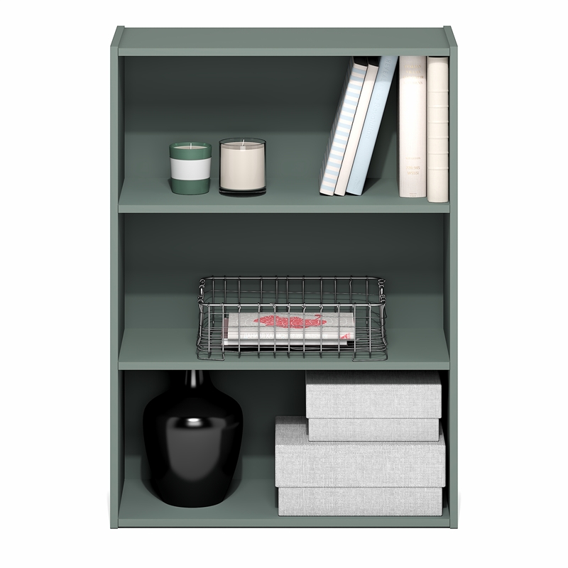 Furinno PASIR 3-Tier Bookshelf in Bookcase in Sage Green