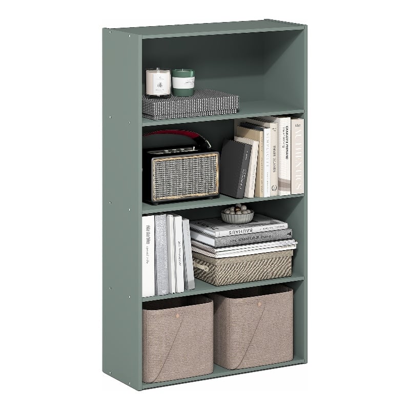 Furinno PASIR 4-Tier Bookshelf in Bookcase in Sage Green