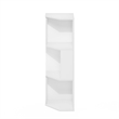 Furinno ECON Corner Bookshelf in 3 Tier Corner Shelf in Bookcase in Plain White