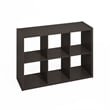 Furinno HERMITE 6 Cube Kitchen Bakers Rack Island with Storage in Black Oak