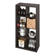 Furinno HERMITE 8 Cube Kitchen Island with Storage Bakers Rack in Black Oak