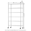 Furinno WAYAR 6-Tier AdJUSTable Steel Standing Storage Shelf in Chrome