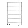 Furinno WAYAR 6-Tier AdJUSTable Steel Standing Storage Shelf in Chrome