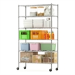 Furinno WAYAR 6-Tier AdJUSTable Steel Standing Storage Shelf in Chrome