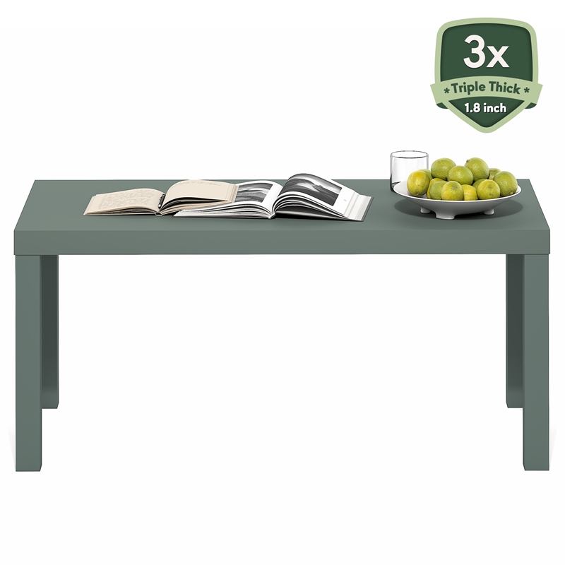 Furinno CLASSIC Coffee Table with 1.8 Inch Thick Tabletop in Sage Green