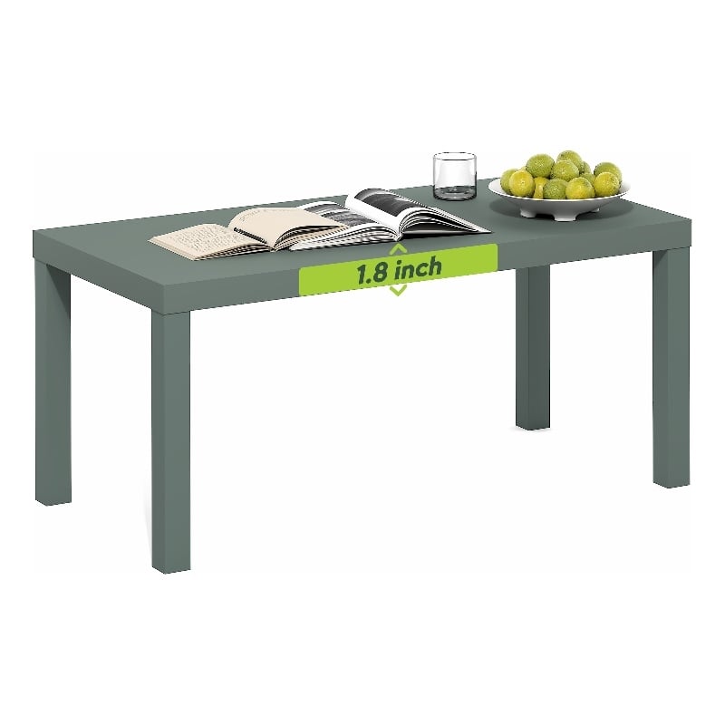 Furinno CLASSIC Coffee Table with 1.8 Inch Thick Tabletop in Sage Green