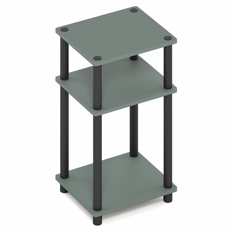 Furinno JUST 3-Tier Open Shelves End Table with Easy Assembly Sage Green