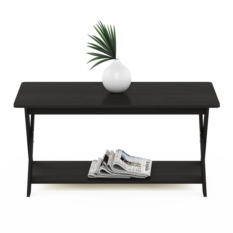 Furinno MODERN Coffee Table with X-Shaped Legs in Black Espresso