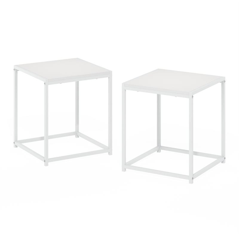 Furinno CAMNUS Set of 2 End Table in White