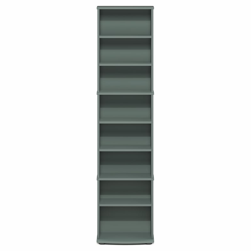 Furinno JAYA 8-Tier Narrow AdJUSTable Media Shelves Sage Green