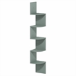 Furinno ROSSI 5-Tier Zigzag Corner Wall Shelf Floating Bookcase in Sage Green