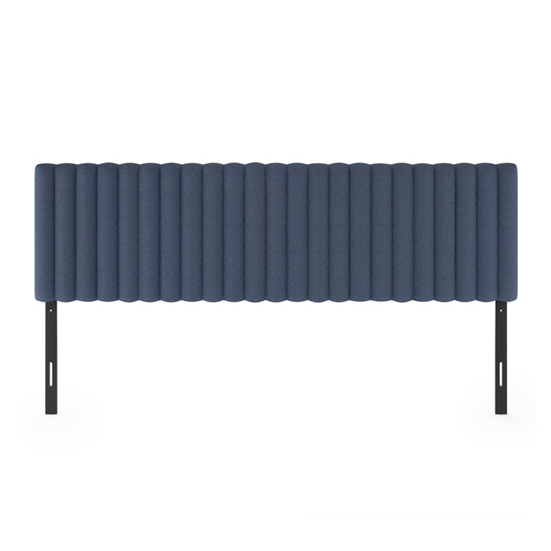 Furinno ROANNE King Upholstered Tufted Headboard Blue Denim
