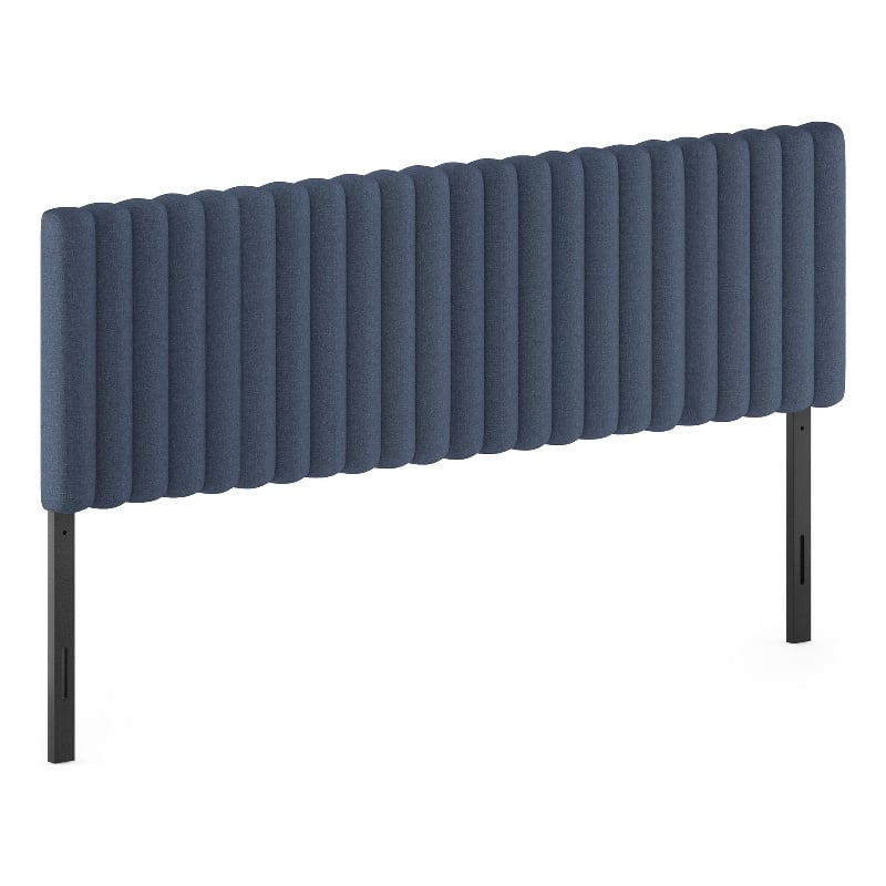 Furinno ROANNE King Upholstered Tufted Headboard Blue Denim
