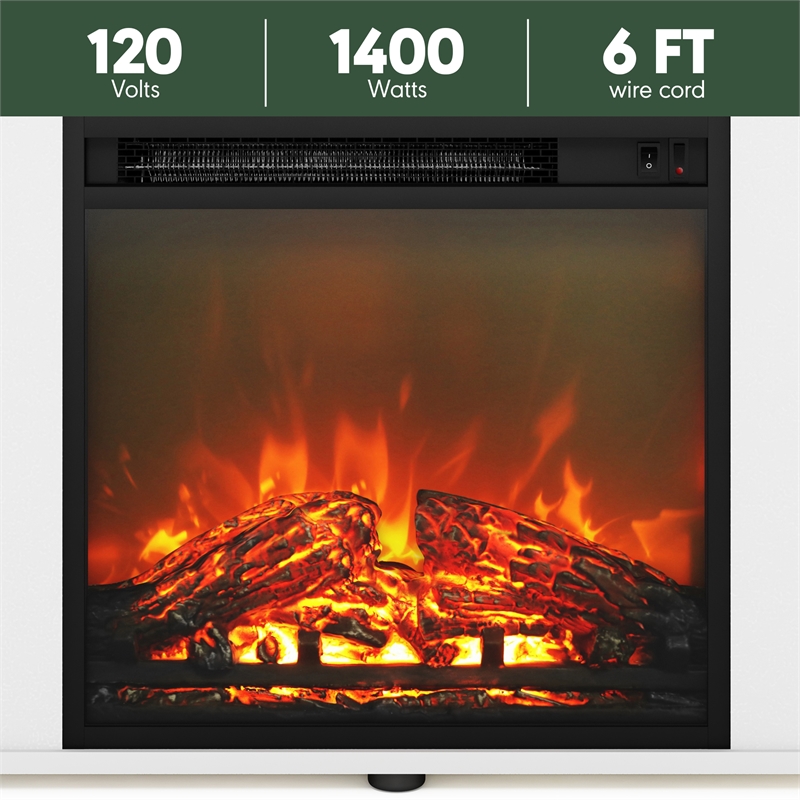 Furinno CLASSIC Fireplace TV Stand for TV up to 70