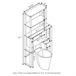 Furinno TURN-N-TUBE 5-Shelf Over The Toilet Storage Shelf in Grey Oak