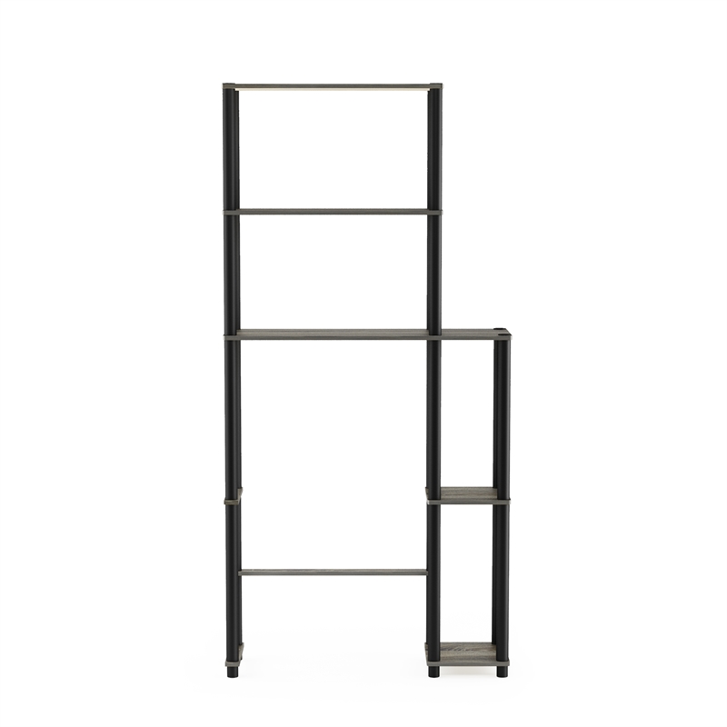 Furinno TURN-N-TUBE 5-Shelf Over The Toilet Storage Shelf in Grey Oak