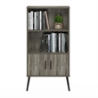 Furinno MIDCENTURY Storage Cabinet with Doors and Legs in Grey Oak