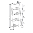Furinno LADDER 5-Tier Ladder Display Storage Shelves in Grey Oak
