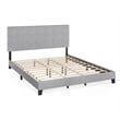 Furinno LAVAL California King Button Tufted Bed Frame 12pc Slats Light Grey