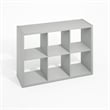 Furinno HERMITE 6 Cube Kitchen Storage Bakers Rack Island in Pale Grey