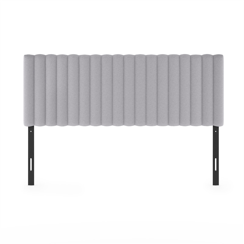 Furinno ROANNE Queen Upholstered Tufted Headboard Light Grey