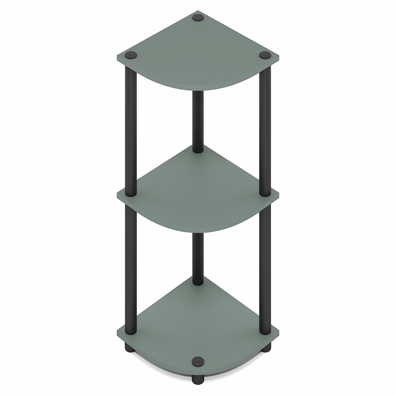 Furinno TURN-N-TUBE 3-Tier Corner Open Bookshelf Sage Green