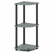 Furinno TURN-N-TUBE 3-Tier Corner Open Bookshelf Sage Green