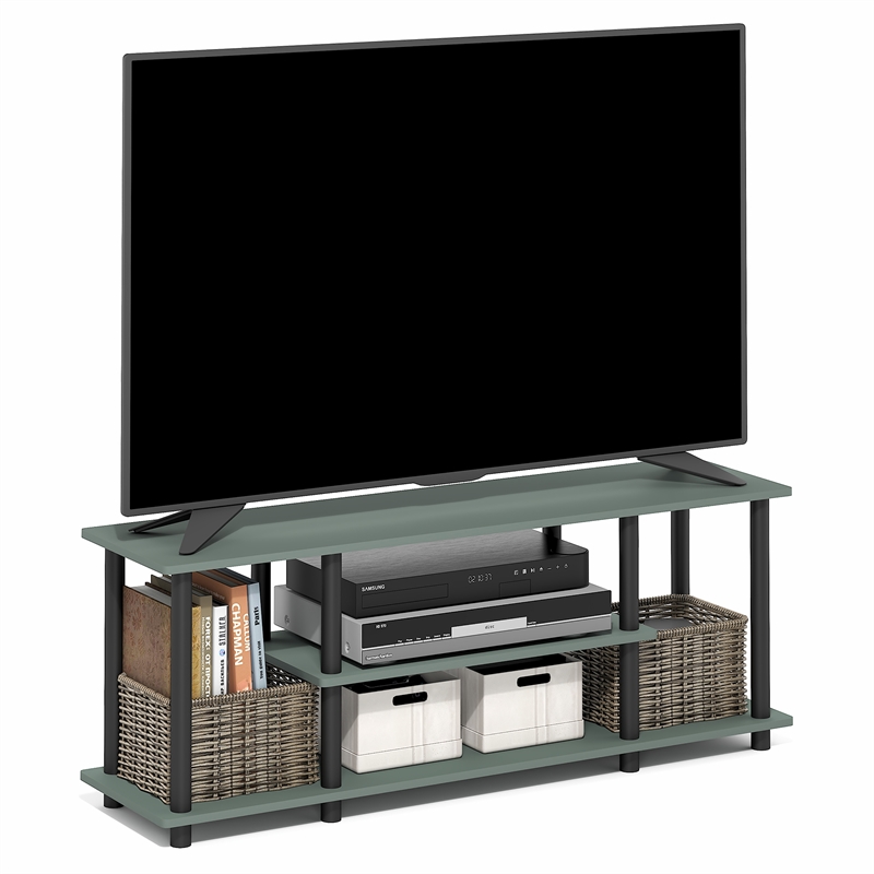 Furinno TURN-N-TUBE 3-Tier TV 3D Entertainment Center up to 50 Inch Sage Green