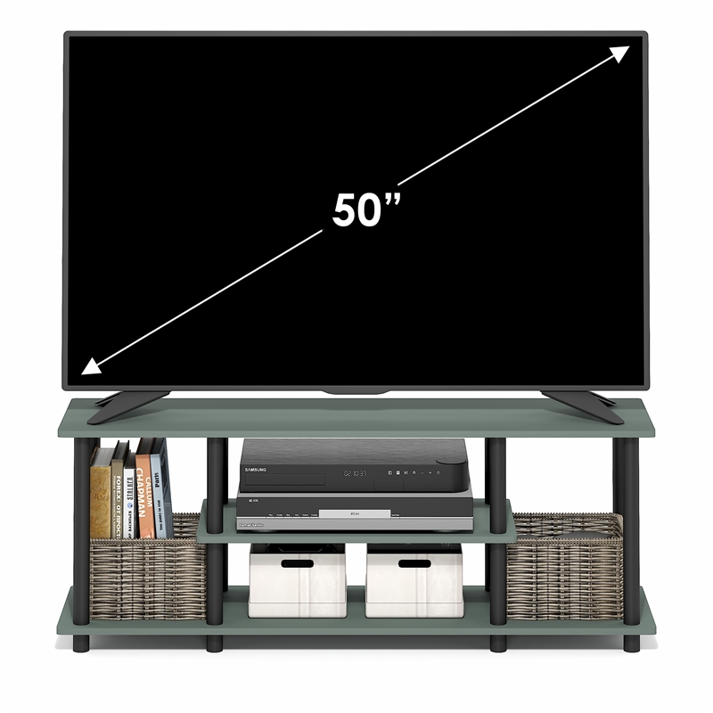 Furinno TURN-N-TUBE 3-Tier TV 3D Entertainment Center up to 50 Inch Sage Green